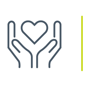 heart in center of hands icon