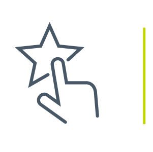 hand pointing to star icon