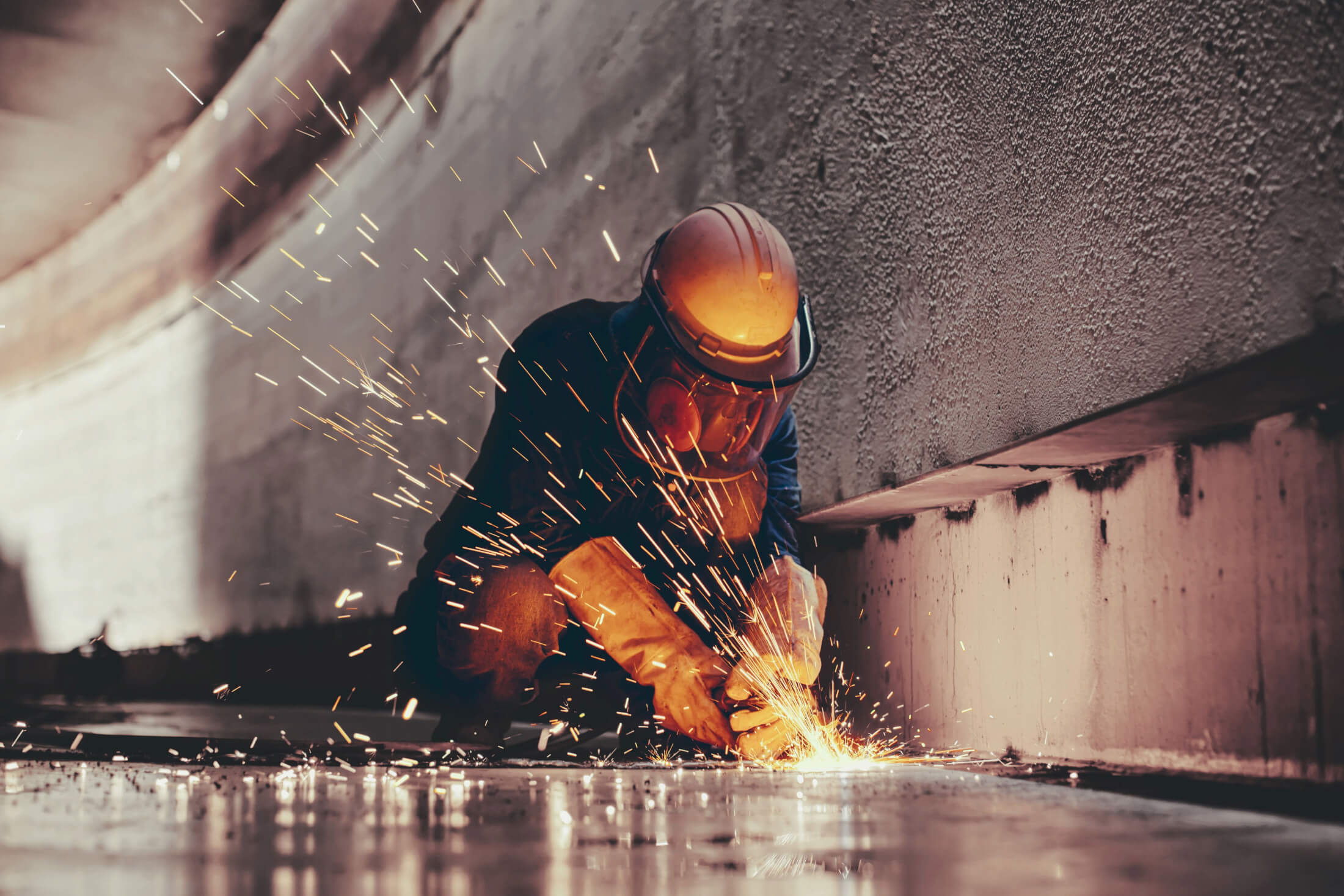 Person welding