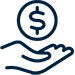 une main tenant un signe de dollar