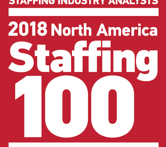 logo for the 2018 North America Staffing 100